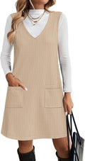 Zeagoo Women's Sweater Vest Dress V Neck Sleeveless - With Pockets