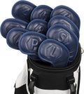 Magnetic Golf Iron Covers Set - 10 Pcs PU Leather Headcovers