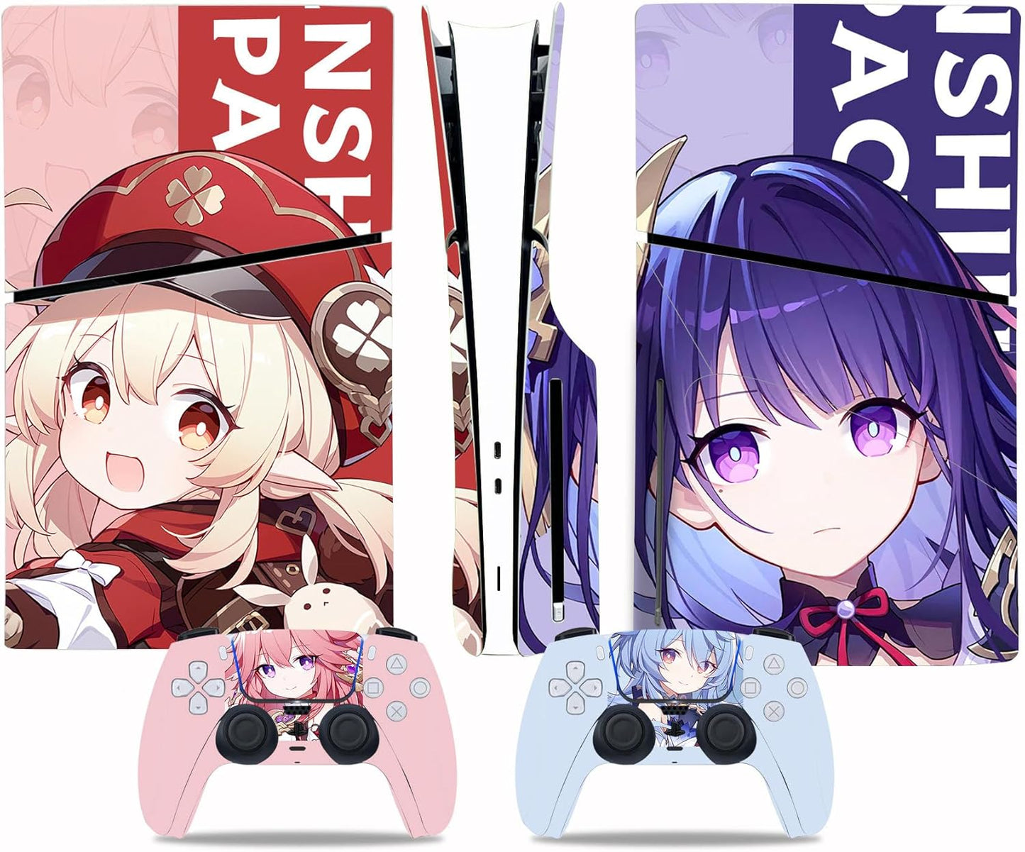PS5 Slim Skin Set | Klee Raiden Shogun | Matte Vinyl Decals | TANOKAY