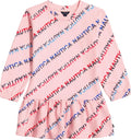 Girls Fleece Sweatshirt Dress with Flounced Hem - Cozy Fit