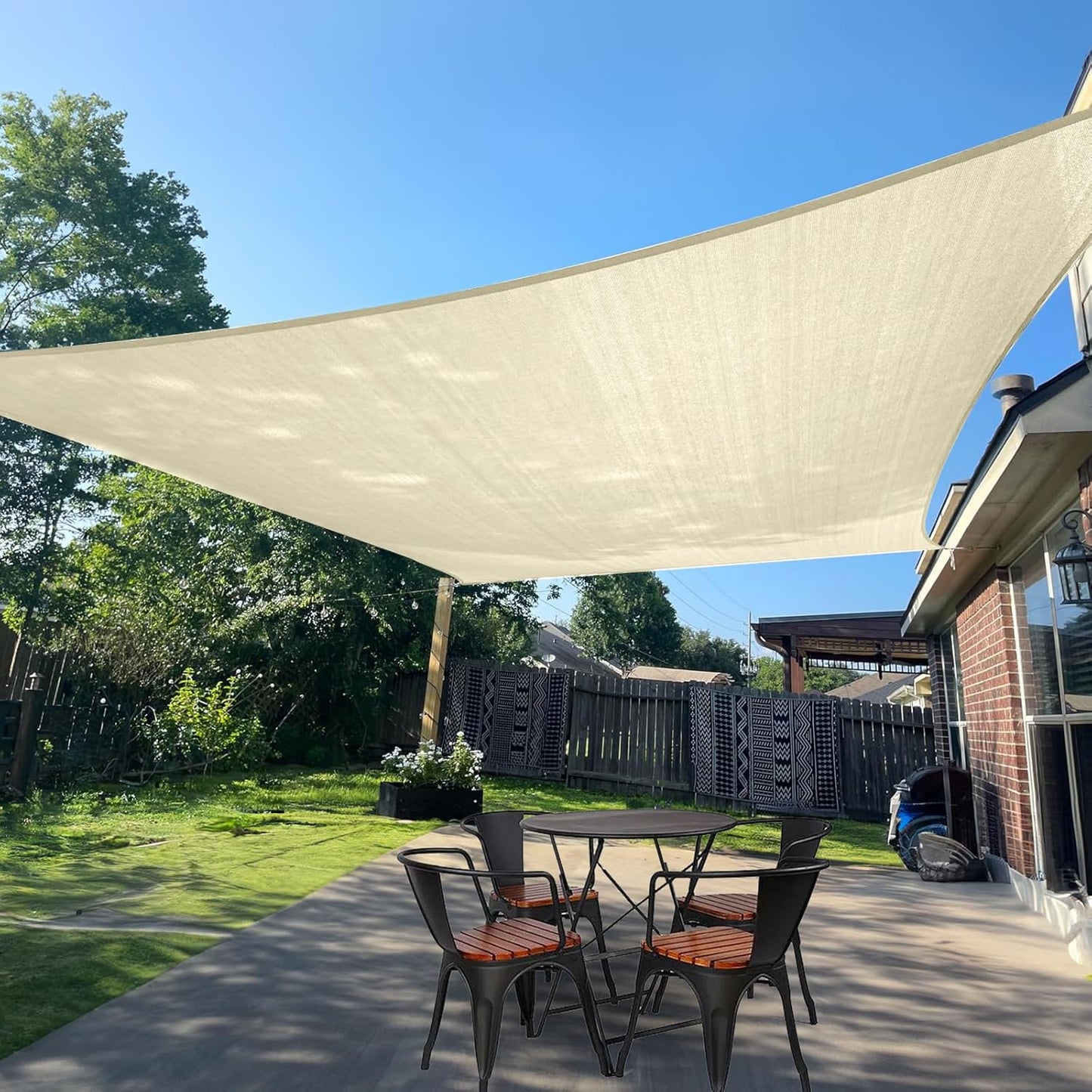 SUNLAX Sun Shade Sail 10ft x 19ft Butter Cream Rectangle Canopy