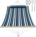Double Quilted Fabric Hammock with Spreader Bar - Roomy 2-Person