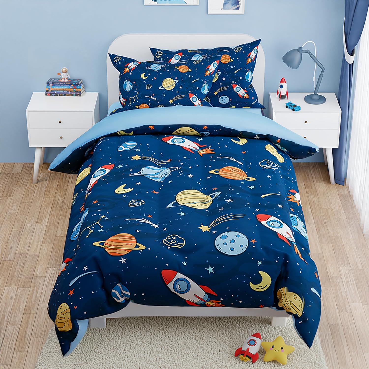 Outer Space Comforter Set for Kids - Cozy Microfiber Bedding