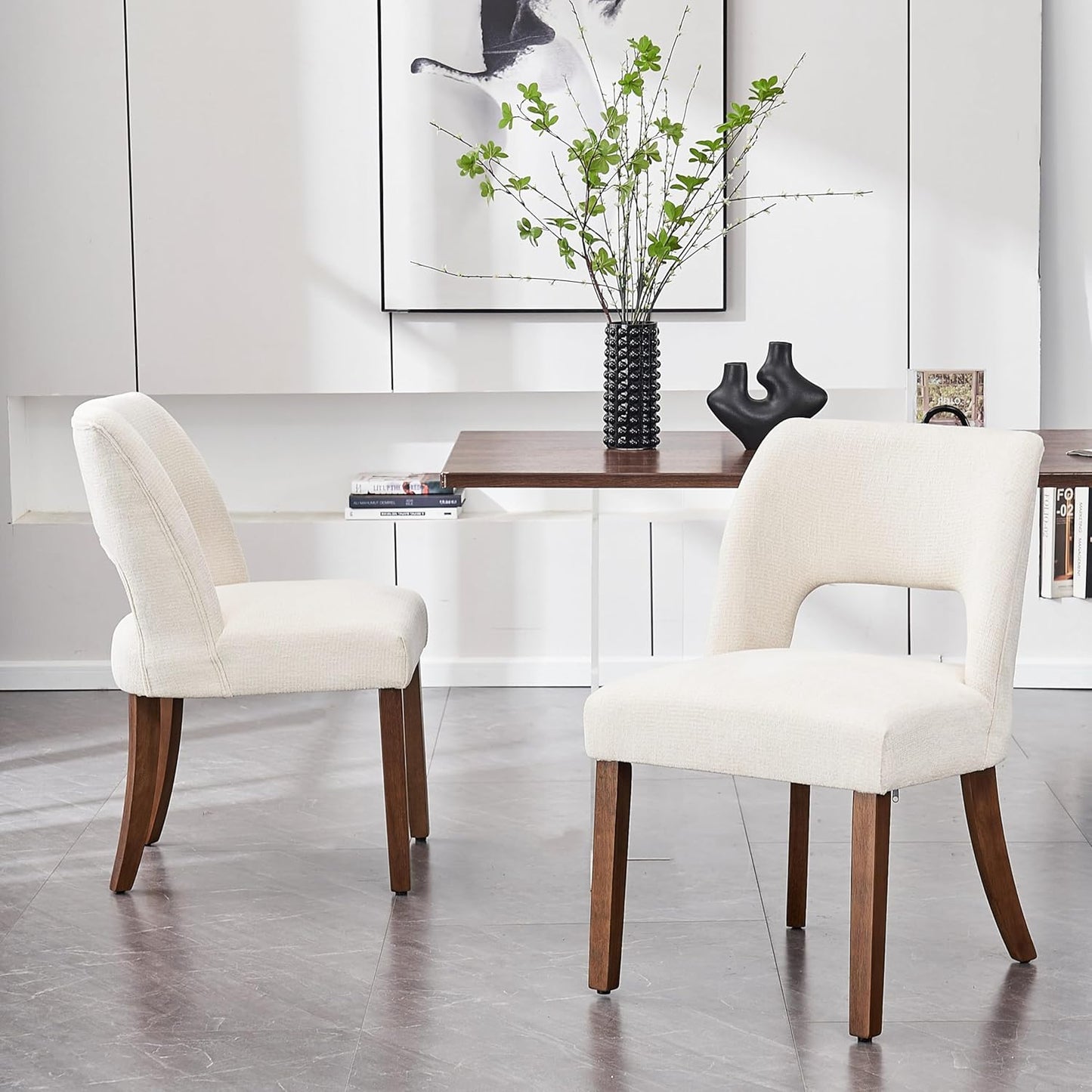 VKNOW Wooden Dining Chairs Set of 2 for Modern Dining Rooms