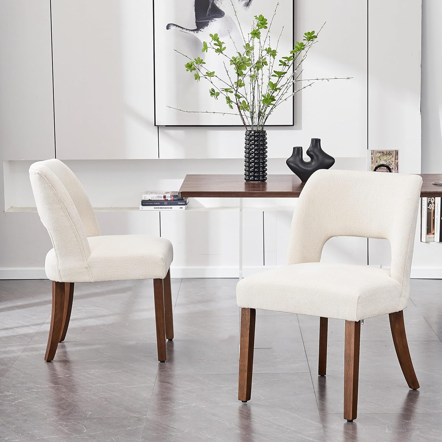 VKNOW Wooden Dining Chairs Set of 2 for Modern Dining Rooms