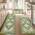 Boho Kitchen Runner Rugs Set of 3 - Washable Non Slip Mats