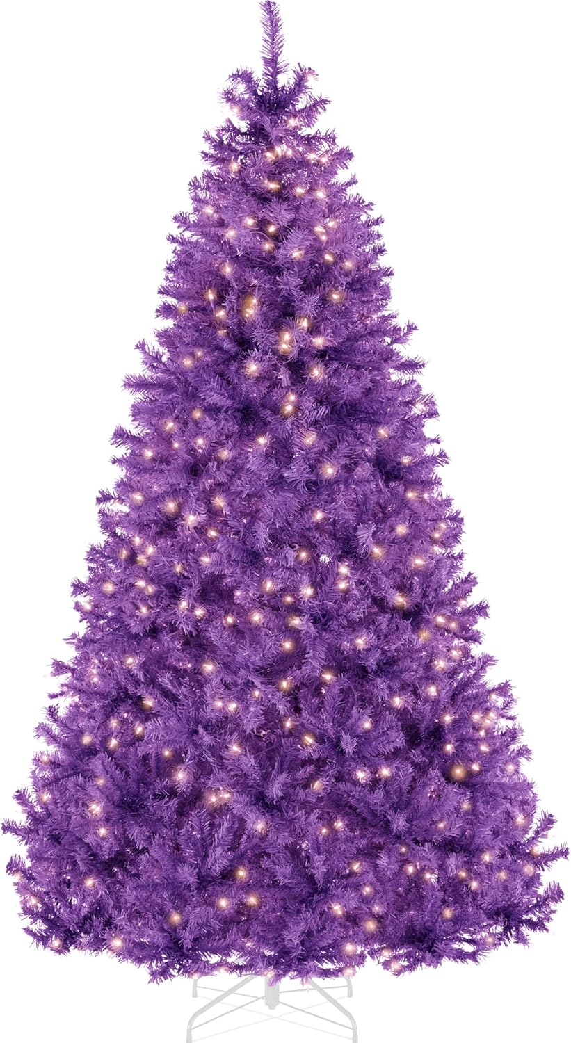 7.5ft Pre-Lit Purple Christmas Tree for Festive Decor