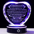 Sister in Law Birthday Gifts Heart Crystal Keepsake - LED Color Base