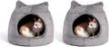 Covered Cat and Small Dog Bed Gray Small Pack of 2 - Cozy Burrow