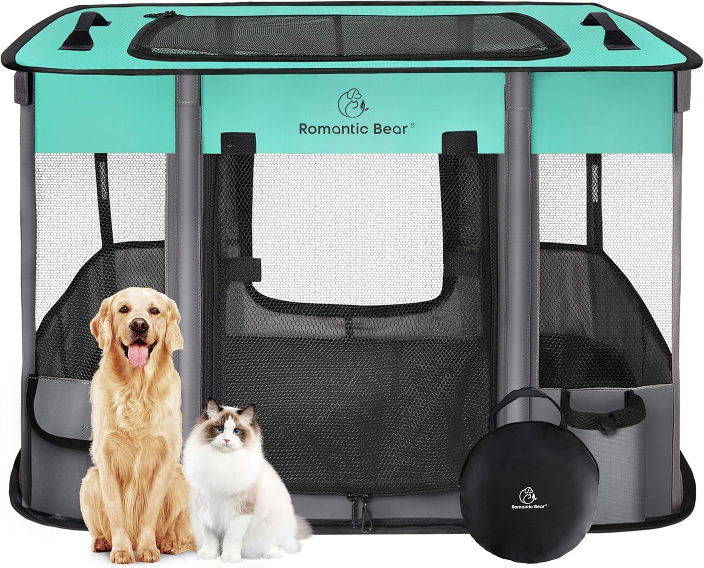 Portable Dog Playpen with Water-Resistant Shade - Ideal for Indoor & Outdoor Fun!