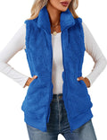 LOMON Womens Fuzzy Fleece Vest - Cozy Sleeveless Zip Up (Style FCSZ)