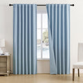DUALIFE Back Tab Curtains 90 Inches Long for Bedroom 2 Panels