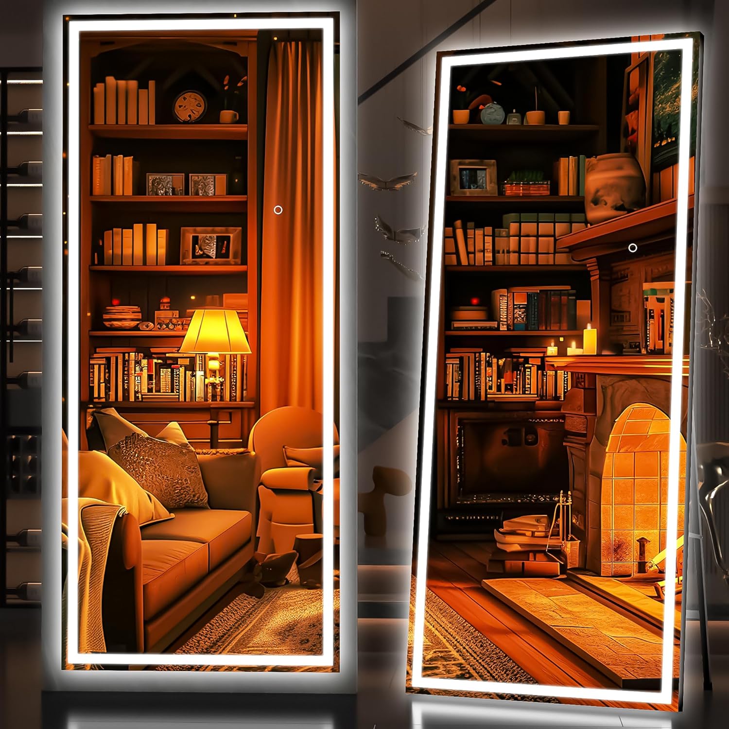 Hasipu Full Length Mirror with Lights - Dimmable LED Floor Mirror