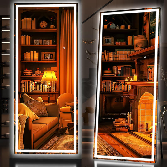 Hasipu Full Length Mirror with Lights - Dimmable LED Floor Mirror