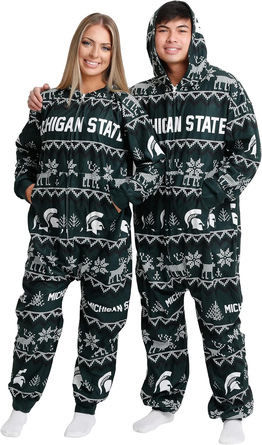 FOCO Unisex NCAA College Team Holiday Pajamas One Piece Onesie