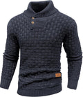 Mens Casual Pullover Fall Winter Turtleneck Cable Knit Sweater - Cozy