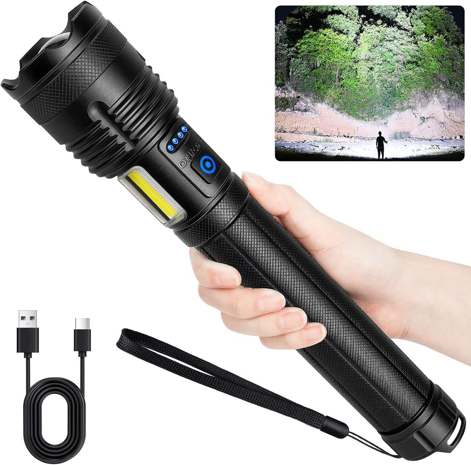 Rechargeable Flashlights 990000 High Lumen for Outdoor Use