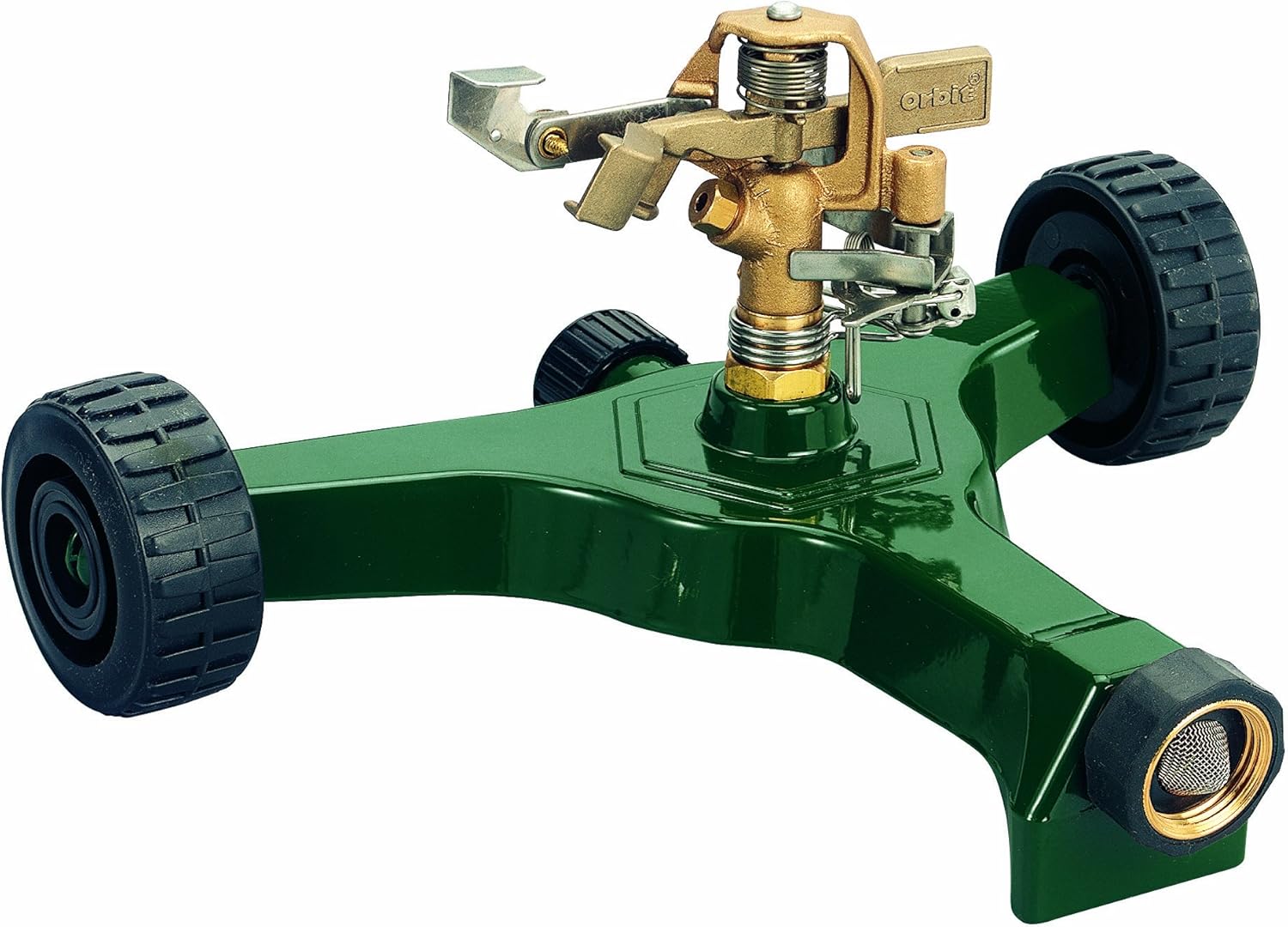 Orbit 56186N Brass Impact Sprinkler on Wheeled Base for Gardens