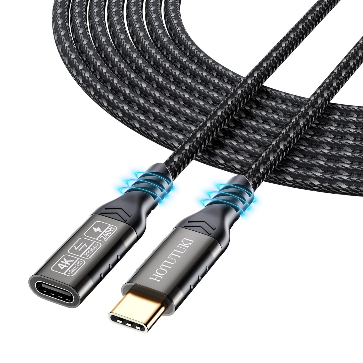 10ft USB C Extension Cable for Fast Charging