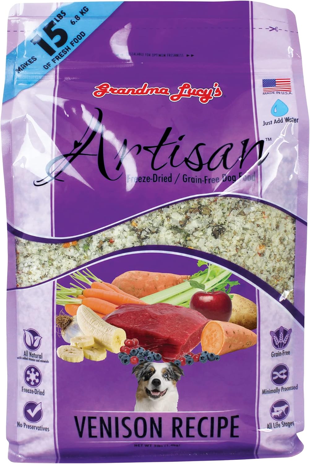Grandma Lucy's Artisan Dog Food - Grain Free Freeze-Dried Venison