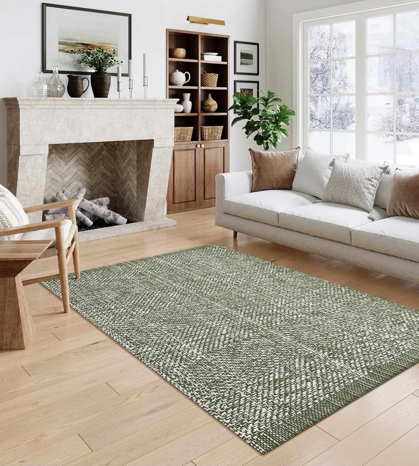 LEEVAN Washable Area Rug 4x6 for Living Room and Bedroom