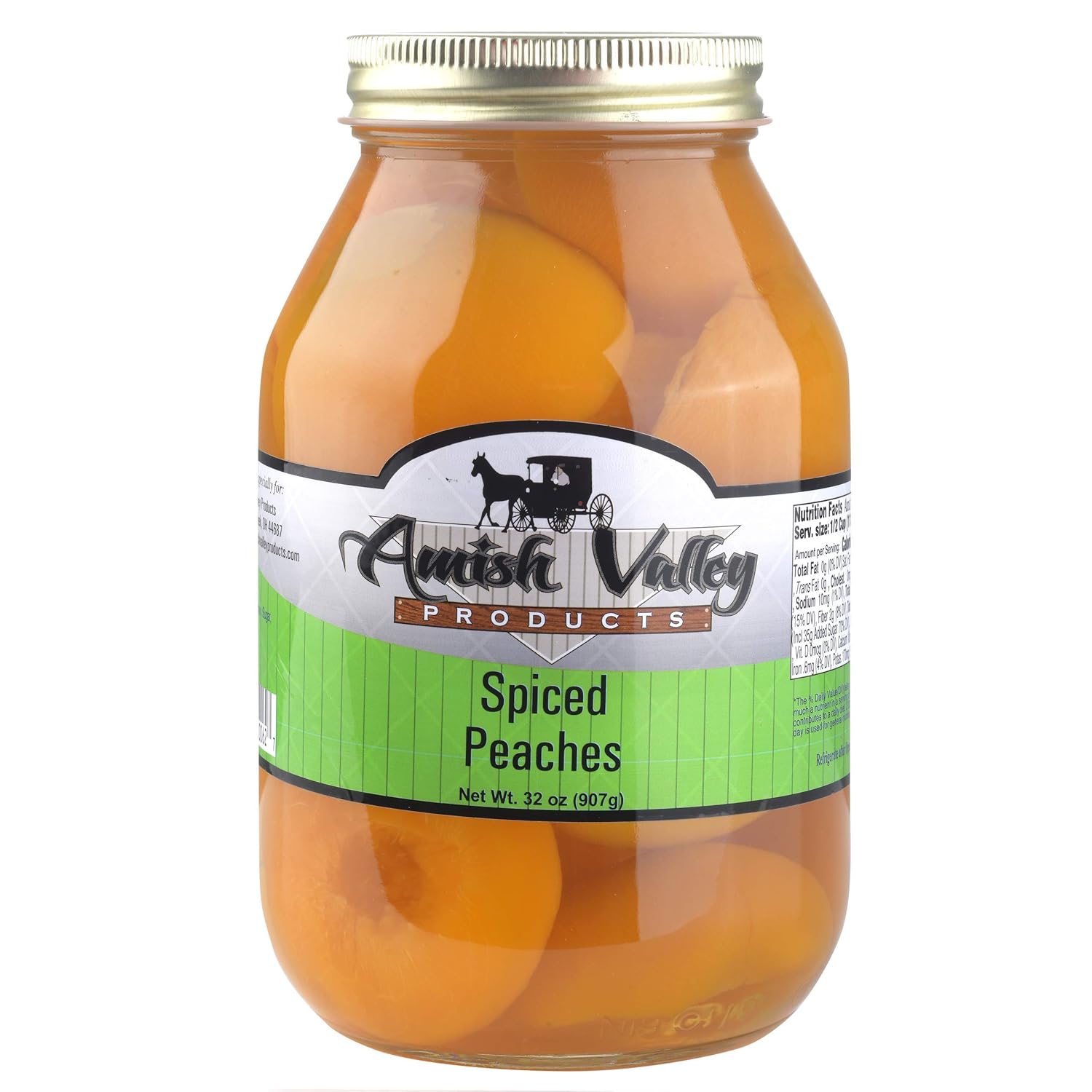 Old Fashioned Spiced Peaches Halves in 32 oz Glass Jar