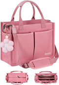 Fioretto Womens Canvas Tote Bag with Compartments - Travel Ready