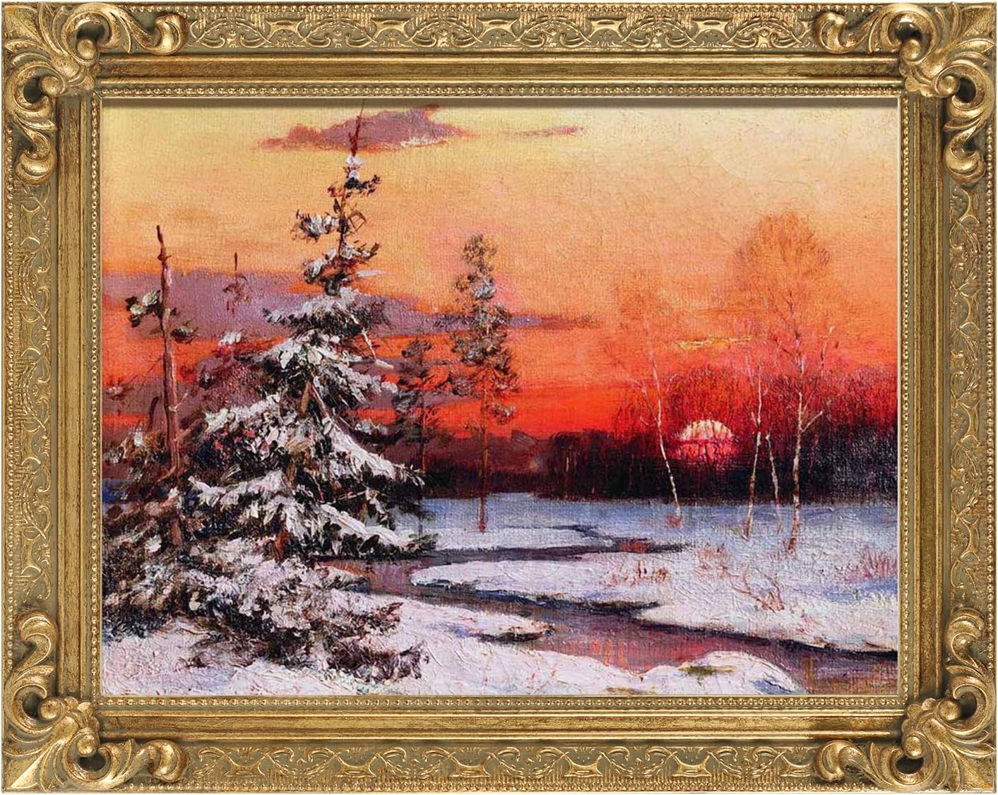 Luxury Gold Ornate Frame for 12x16 Canvas Art Prints