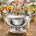 WARMOUNTS Round Chafing Dishes 5QT 4 Pack - Elegant Buffet Warmers