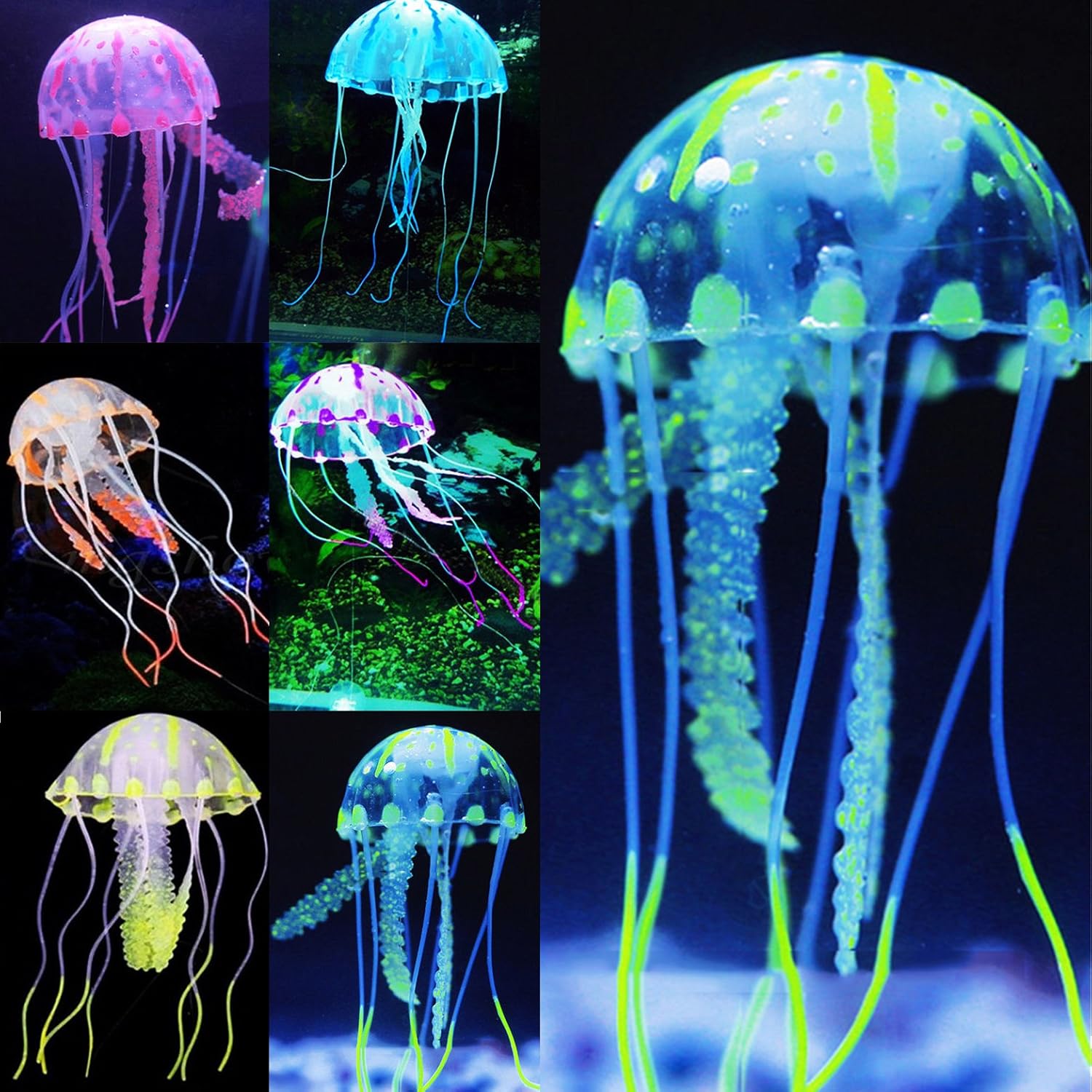 Illuminate Your Aquarium with Glowing Jellyfish Set!