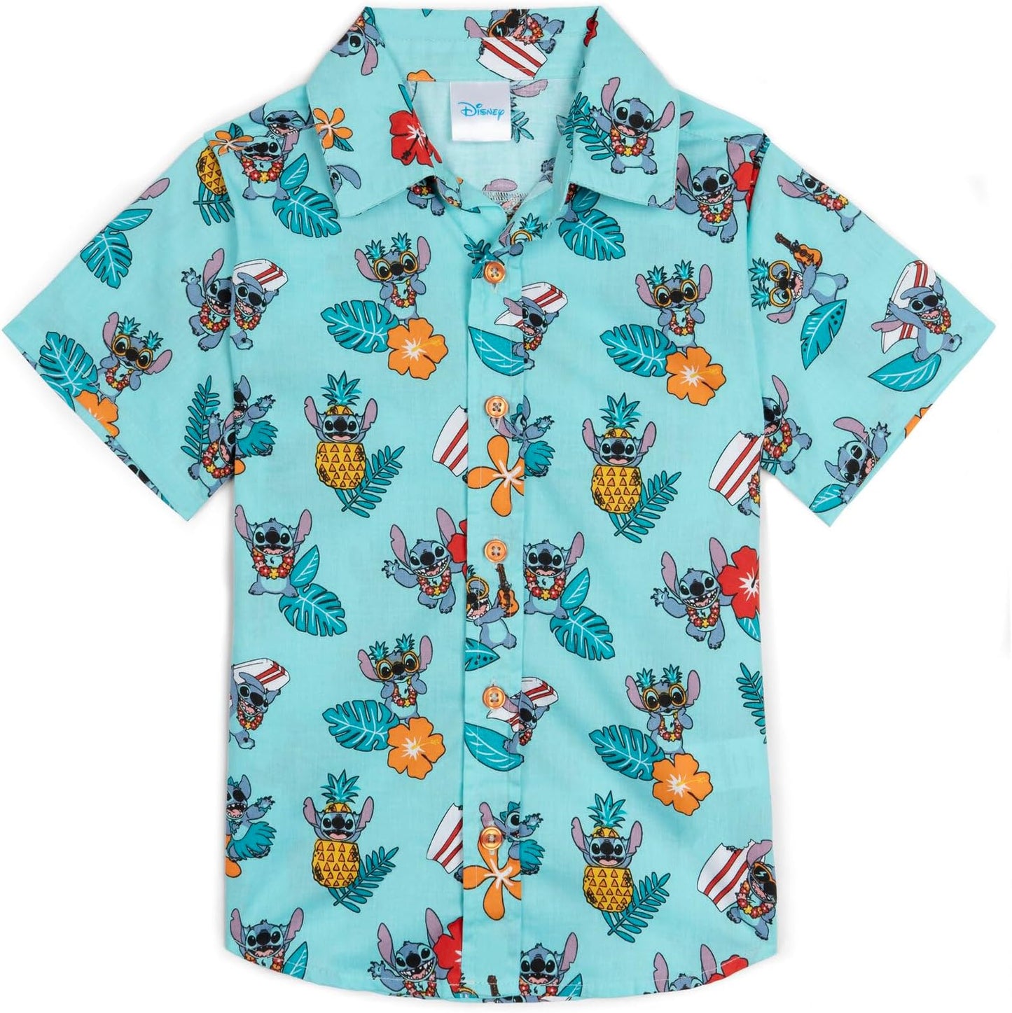 Disney Lilo & Stitch Hawaiian Button Down Shirt for Kids