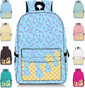 Drip Backpack Light Blue for Boys Girls - Large Capacity Cute School