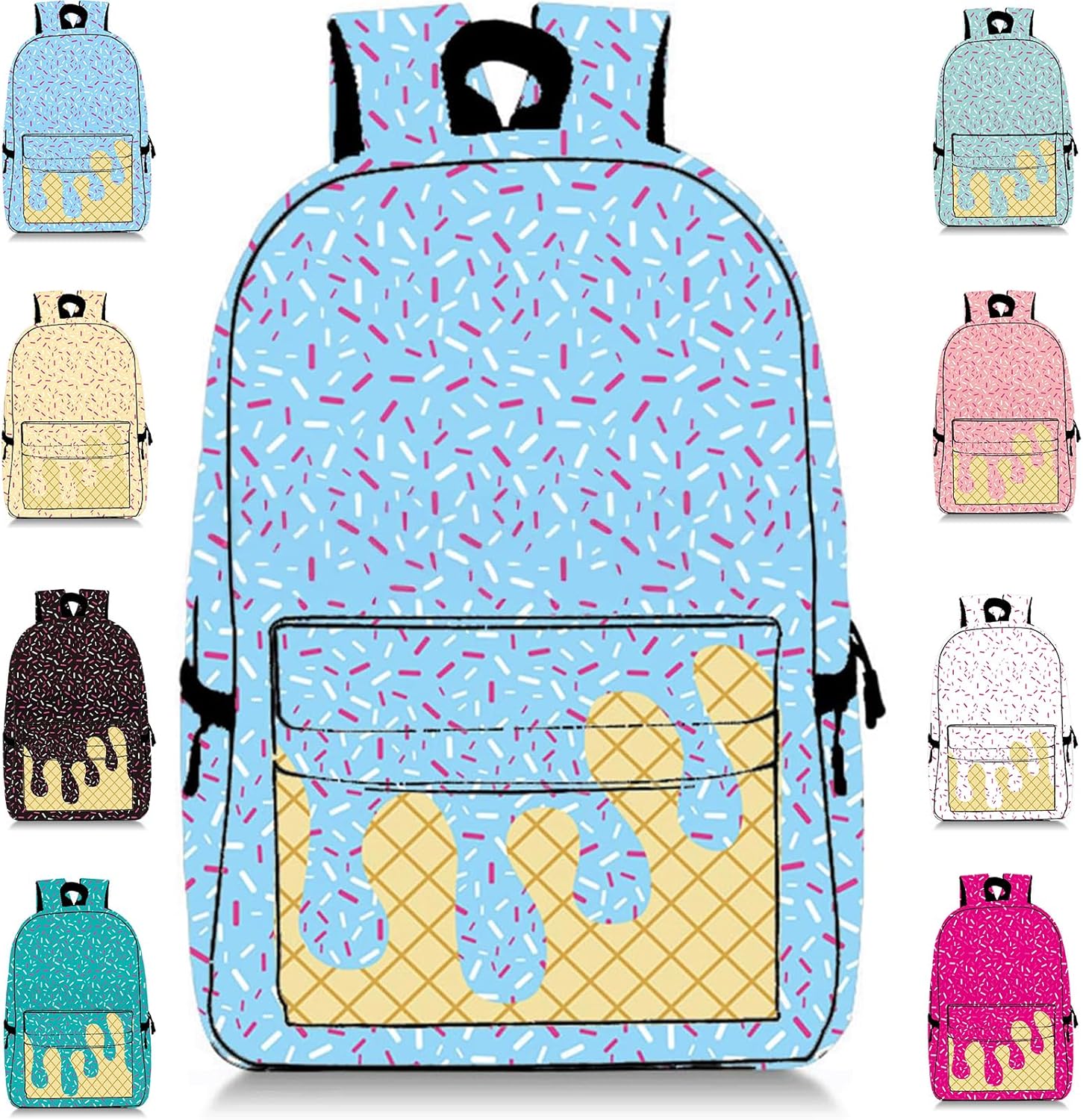 Drip Backpack for Boys Girls - Kawaii Shoulder Bagpacks