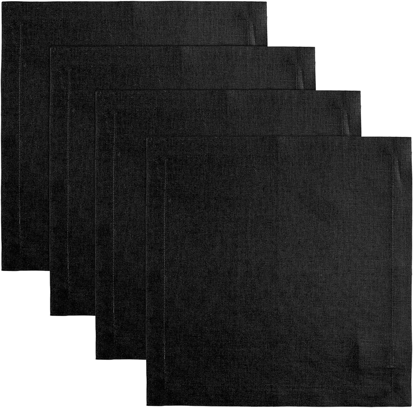 Black Linen Placemats Set of 4 for Fall and Thanksgiving Decor