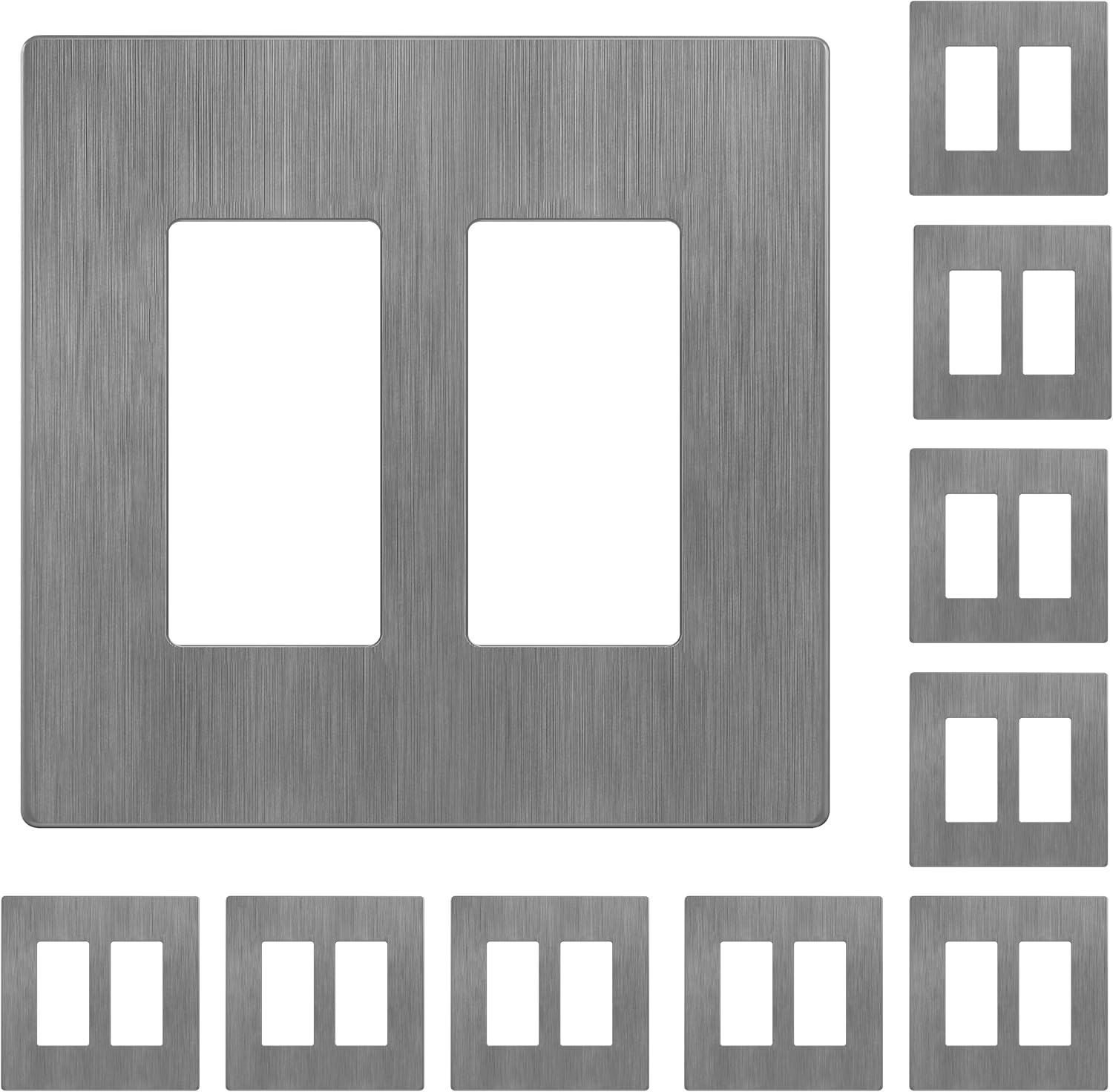 LIDER Matte Finish Double Decorator Switch Cover - 10 Pack