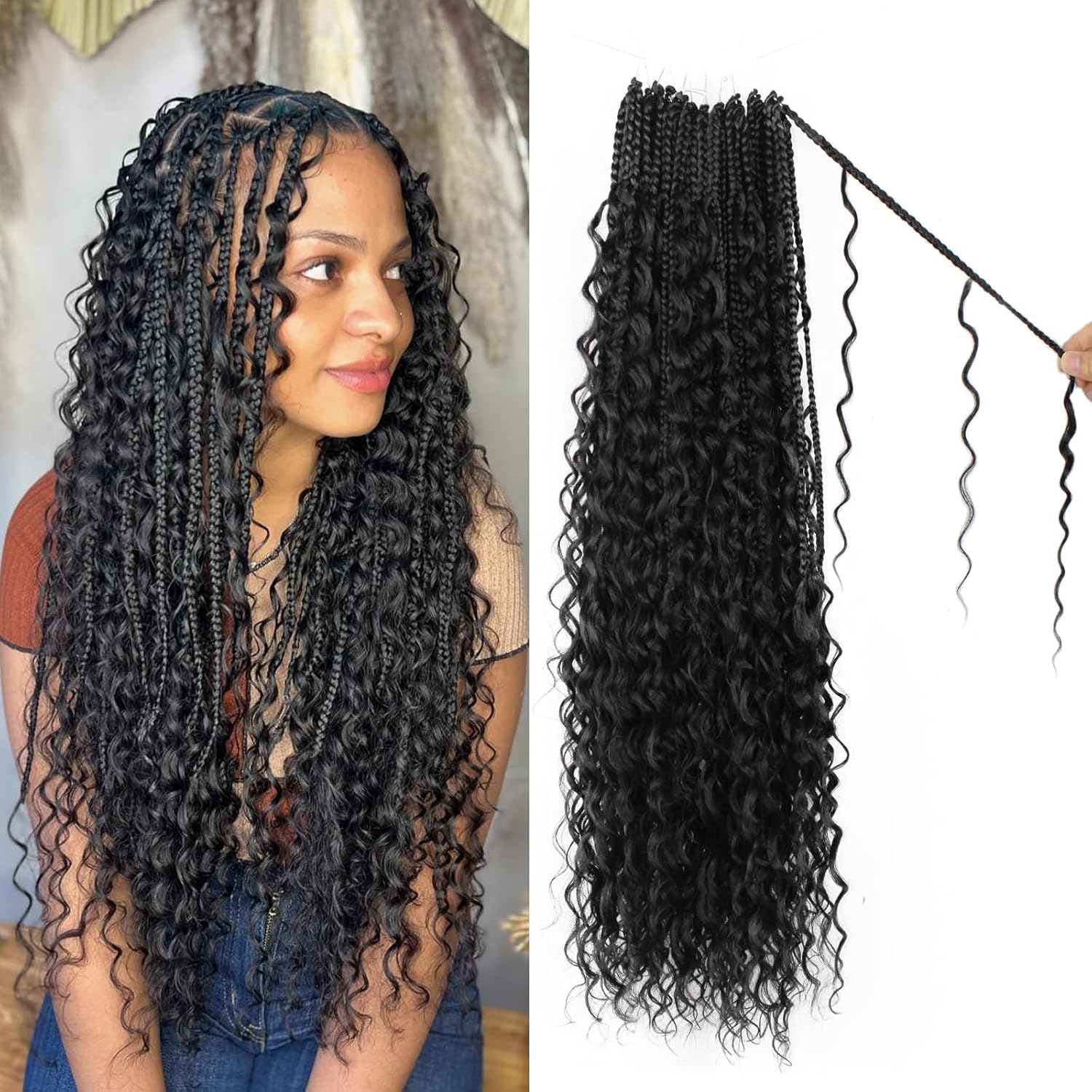 Boho Crochet Braids with Soft Curls for Black Women 18 Inch