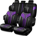 CAR PASS Nappa Leather Seat Covers Full Set - Luxury Waterproof Fit