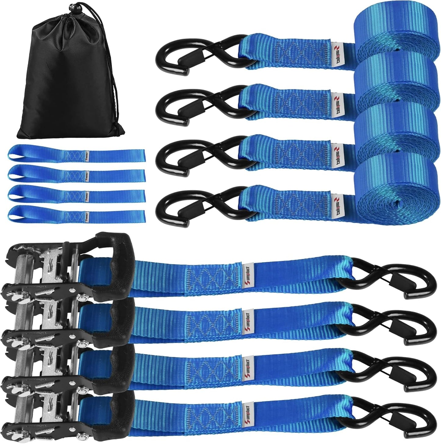 Ratchat Straps Heavy Duty Tie Down Cargo Straps 4400lb 15ft Long