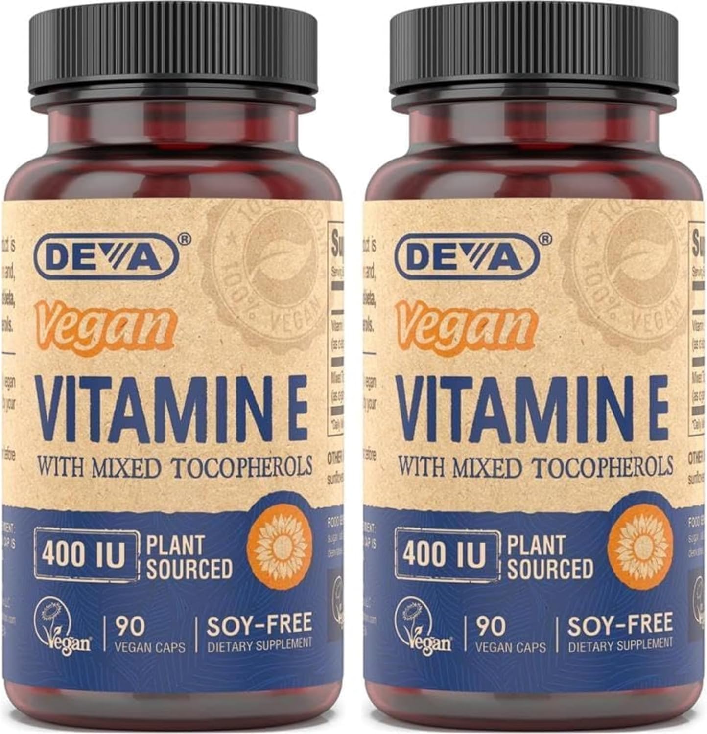 DEVA Vegan Natural Source Vitamin E 400IU with Mixed Tocopherols