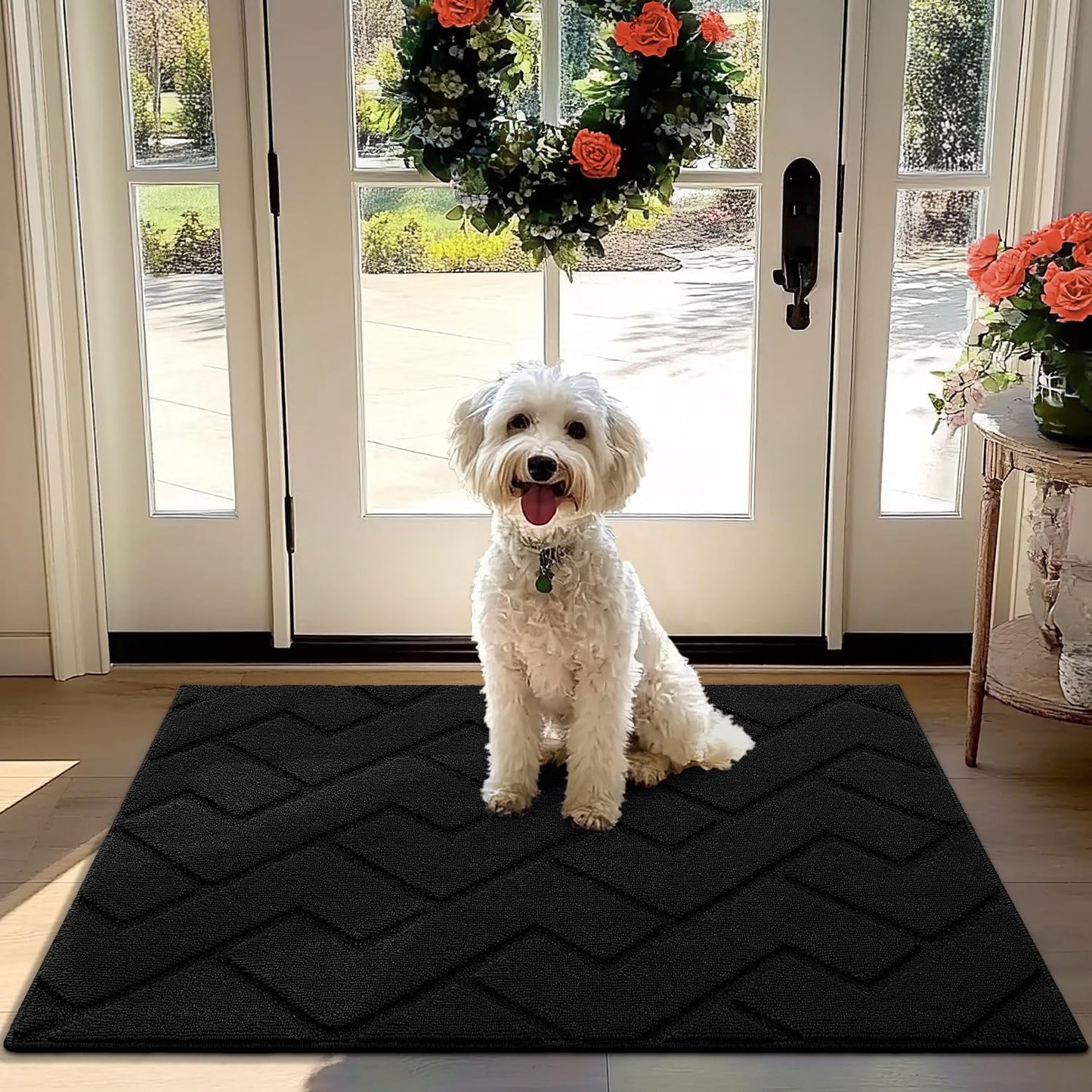 Absorbent Muddy Dirt Resist Welcome Door Mat for Entryway