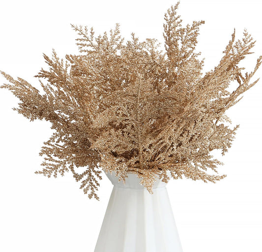 Champagne Glitter Pine Picks - Holiday Decor