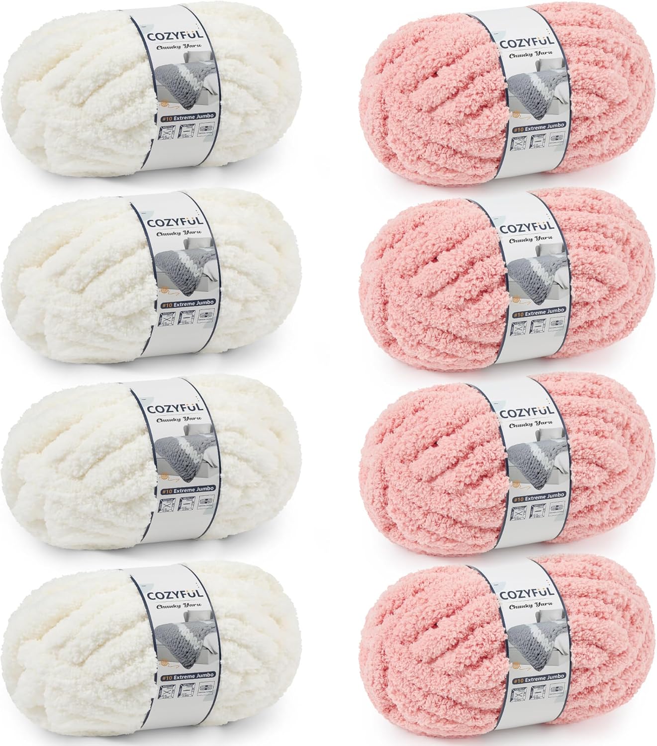 Chunky Yarn for Hand Knitting - Jumbo Thick Chenille Yarn