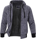 Facitisu Flannel Hoodies for Men Sherpa Lined Heavy Fleece Plaid full