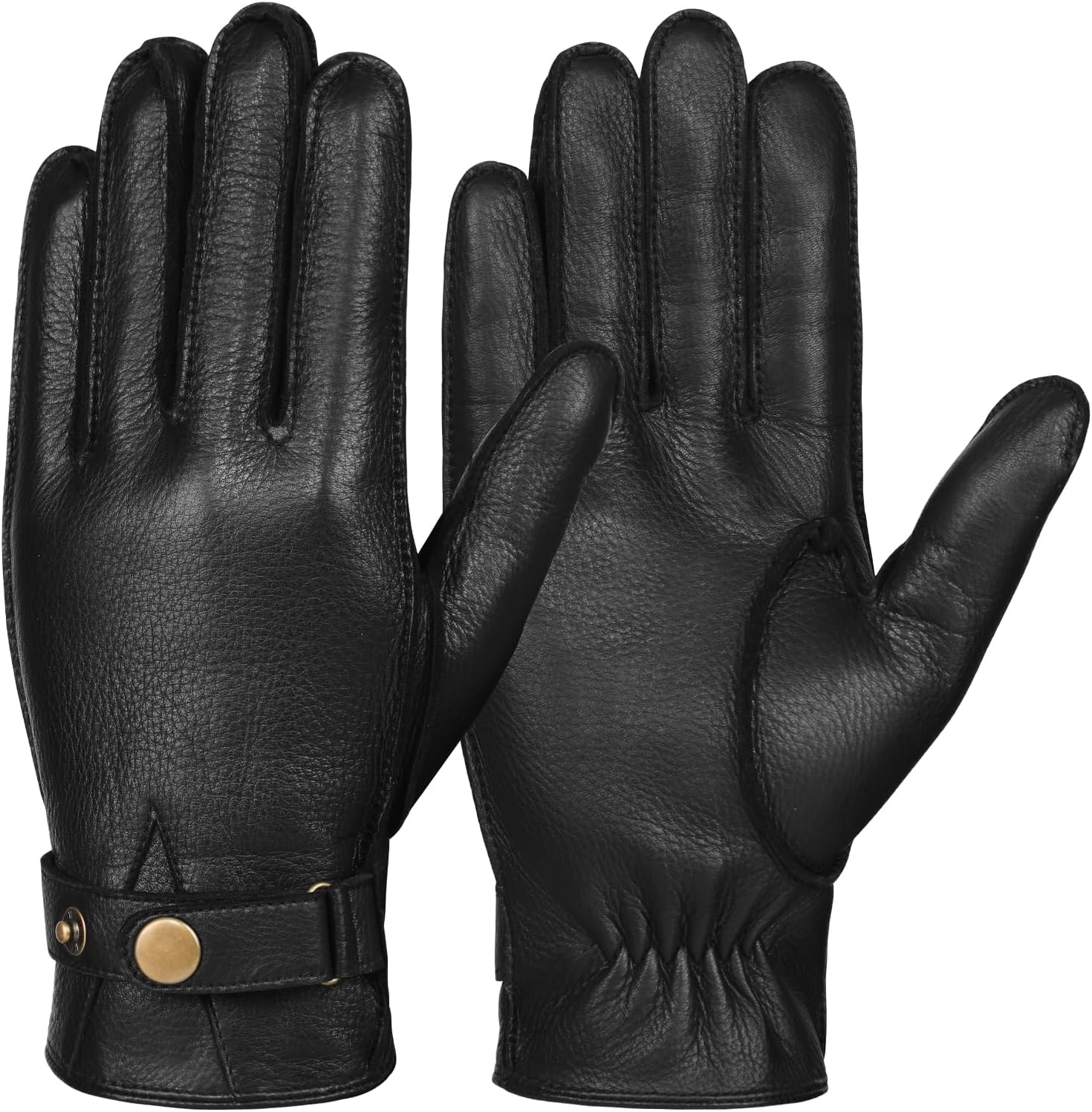 FIORETTO Mens Winter Leather Gloves with Cashmere Lining