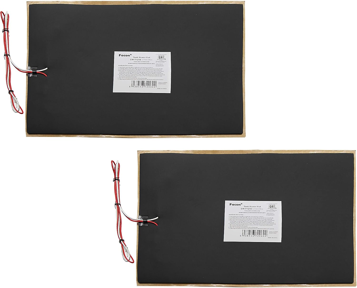 Facon 12in x 18in 12V RV Tank Heater Pad with Thermostat