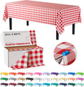 Party Solids 54 in x 300 ft Red Gingham Table Cover Roll - Cut to Size