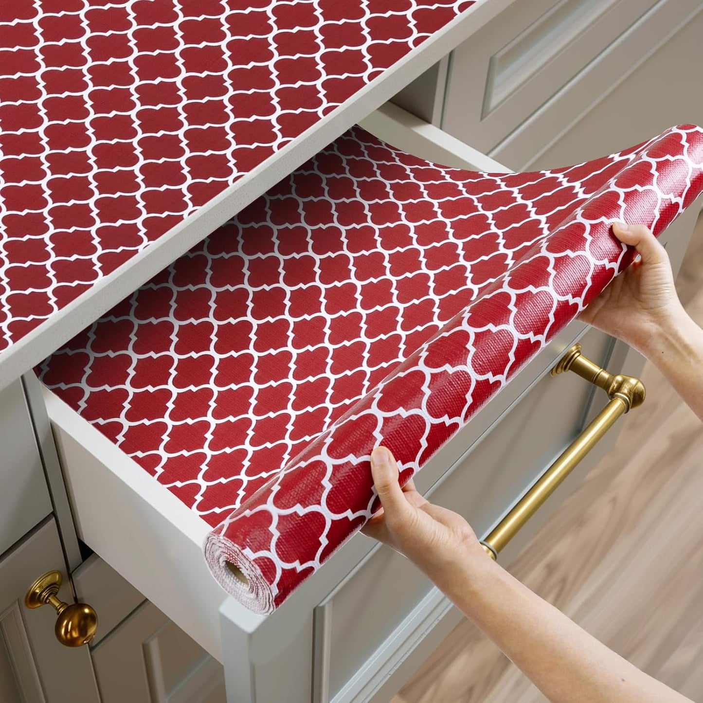 Non-Adhesive Shelf and Drawer Liner for Kitchen Cabinets