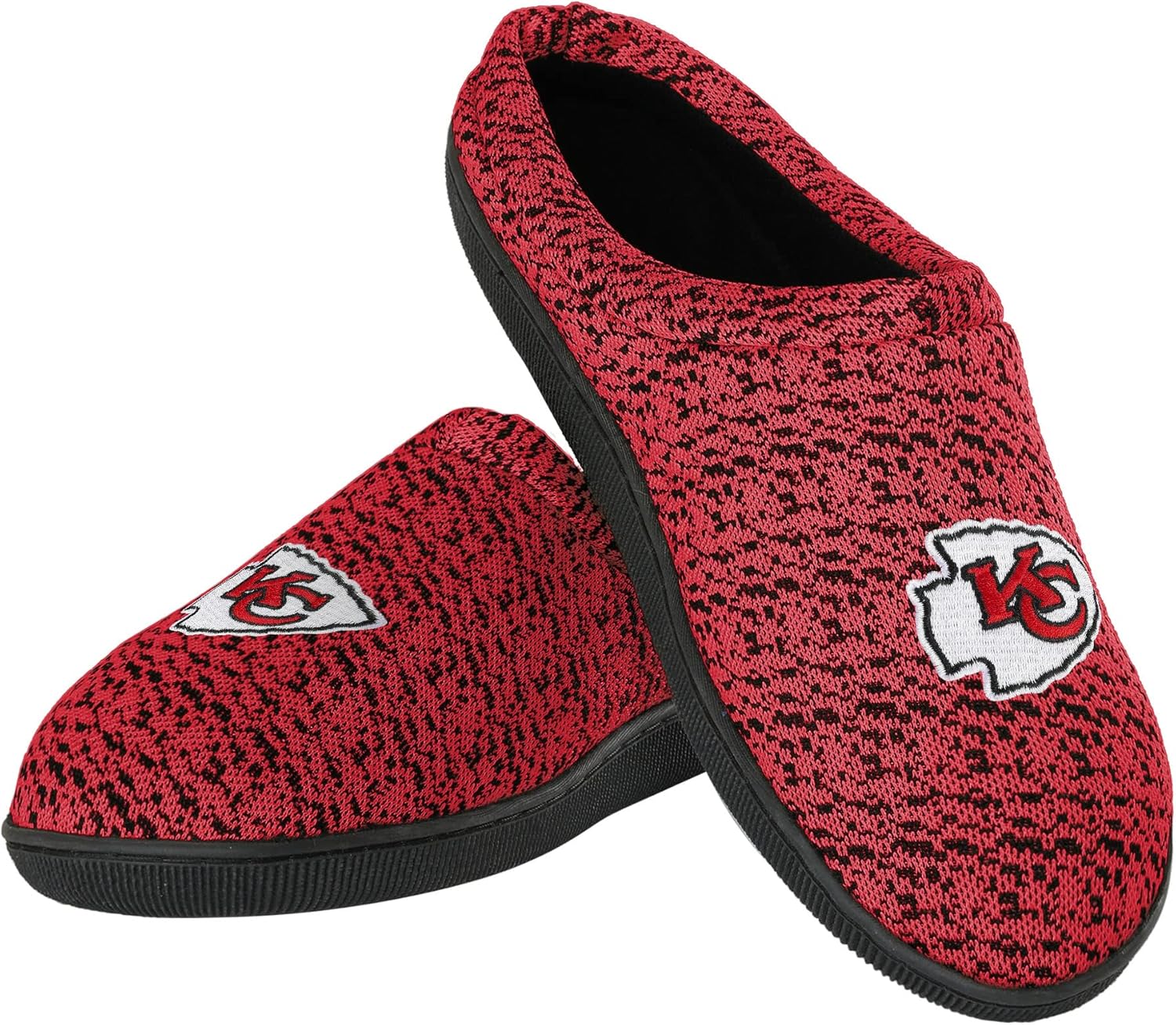 FOCO NFL mens Poly Knit Cup Sole Slipper for Ultimate Comfort