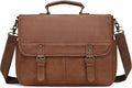 Leather Messenger Bag for Men 15.6 in Laptop Briefcase - Durable