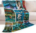 Fishing Throw Blanket 60x50 in Flannel - Cozy Gift for Anglers